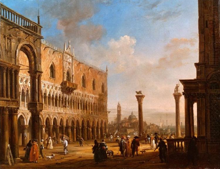 Giovanni Migliara Veduta di Palazzo Ducale a Venezia china oil painting image